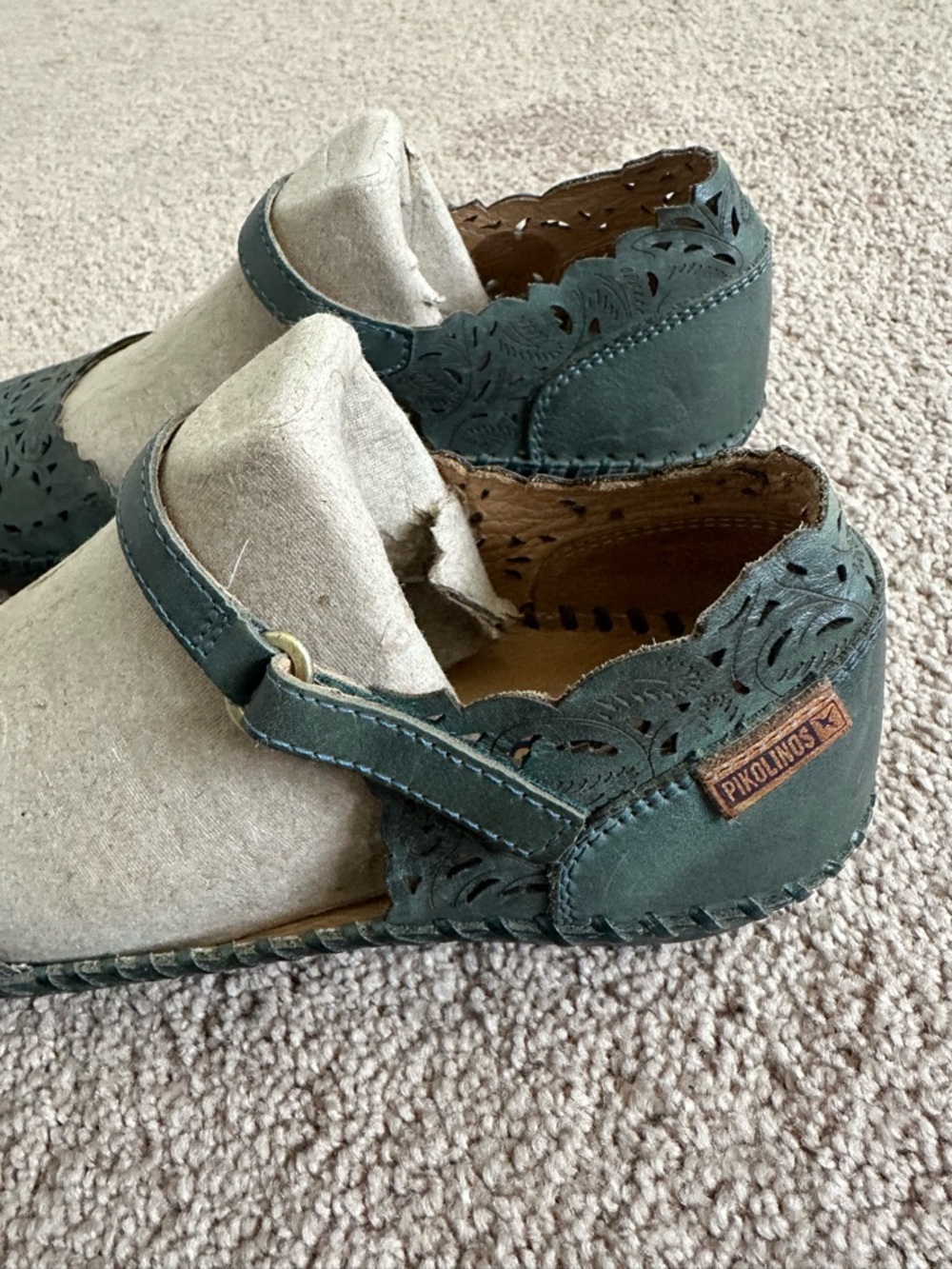 PIKOLINOS Puerto Vallarta Teal Green Maryjane Leather Shoes - Picture 5 of 11